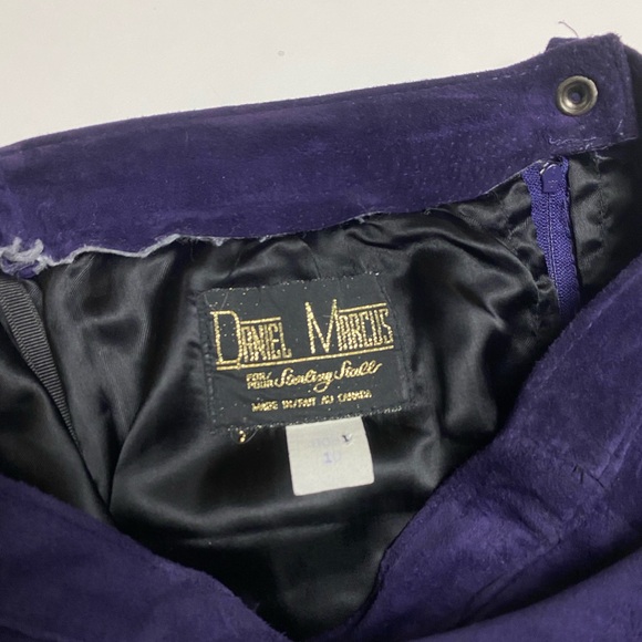 PURPLE SUEDE PENCIL SKIRT - Picture 5 of 6